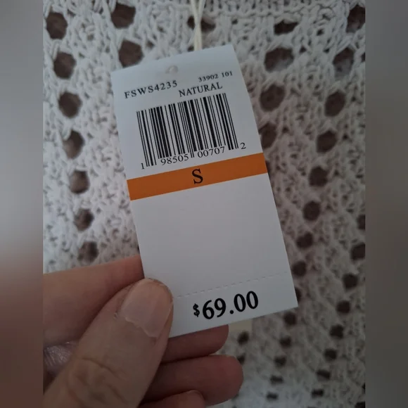 NWT Greige Oversized Women's Beige Open Knit Sweater S - Picture 6 of 7